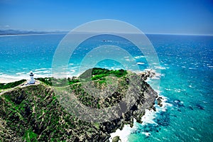 Lighthouse overlooking ocean