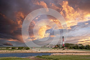 Lighthouse of Pellworm, North Frisia, Germany photo