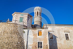 Lighthouse in the Piran town on Adriatic sea