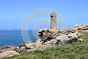 Lighthouse of Ploumanac`h in France photo