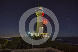 Lighthouse at Point Lonsdale at night