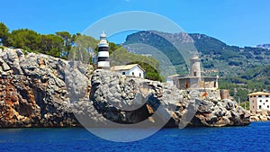 Lighthouse in Port de Soller, Majorca Mallorca, Spain