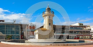 Lighthouse in port El Grao (Castellon de la Plana), Spain
