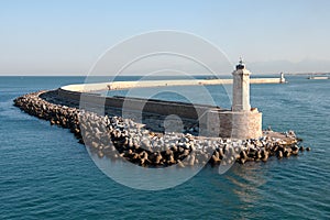 Lighthouse at the port of Livorno in Italy