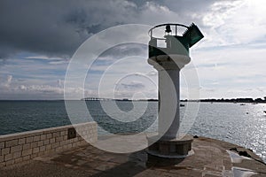 Lighthouse of the port of Rivedoux-Plage on the island of Re