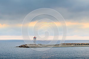 Lighthouse of Port-Vendres city at morning in France