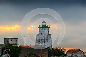 Lighthouse of Port-Vendres city at morning in France