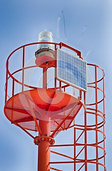 Lighthouse powered by solar panel