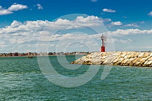 Lighthouse powered by solar panel