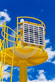 Lighthouse powered by solar panel