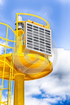 Lighthouse powered by solar panel