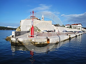 Lighthouse on promenade