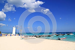 Lighthouse Puerto Morelos hurricane inclined photo