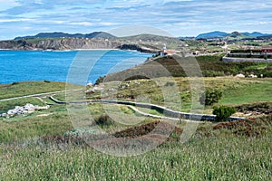 Lighthouse of Punta del Torco de Afuera in Suances, Cantabria, Spain