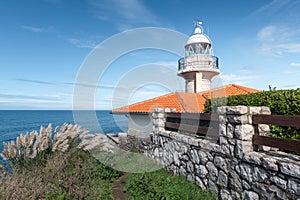 Lighthouse of Punta del Torco de Afuera in Suances, Cantabria, Spain photo