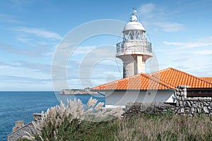 Lighthouse of Punta del Torco de Afuera in Suances, Cantabria, Spain photo