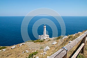 The lighthouse of Punta Palascia on the cape of Otranto, Puglia, Italy.