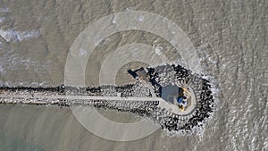 Lighthouse Punta Sabbioni from above-Jesolo,Italia