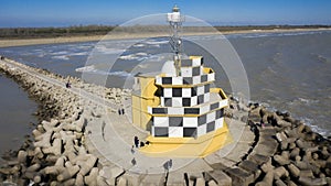 Lighthouse Punta Sabbioni from above-Jesolo,Italia