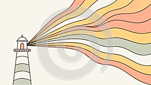 Lighthouse Rainbow Light Beam, vector design Generative AI