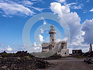 Lighthouse and rocks, Pantelleria, Sicily, Italy