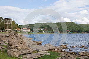 Lighthouse on the rocky island