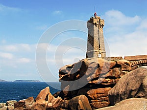 Lighthouse at the Rose Granite Coast