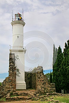 Lighthouse and ruins of Convent of San Franciso in Colonia del S