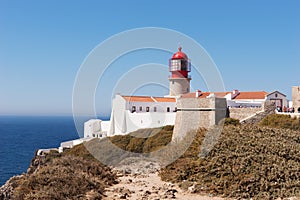 Lighthouse at Sagres at Cabo de SÃ£o Vicente