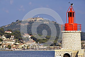 Lighthouse at Sanary-sur-Mer in France