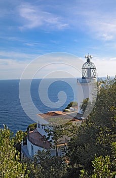 Lighthouse of Sant Sebastia in Calella de Palafrugell, Costa Bra photo
