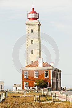 lighthouse at Sao Pedro de Moel, Estremadura, Portugal photo
