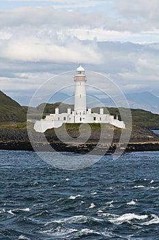 Lighthouse of Scotland seen from a boat