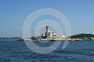 Lighthouse in the sea