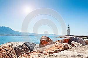 Lighthouse by the sea in Alanya, Turkey