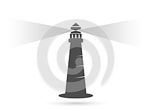 Lighthouse sea wave water people union logo illustrations vector icon clip art