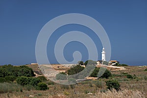 Lighthouse on the seacoast near Paphos. Cyprus