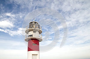 Lighthouse with solar panels photo