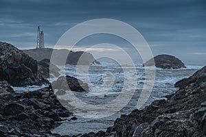 Lighthouse at Stokksnes coast in Iceland