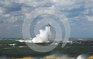 Frankfort Lighthouse in Storm photo