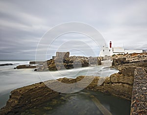 Lighthouse in a storm day