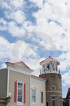 Lighthouse styled building in Mackinaw Michigan