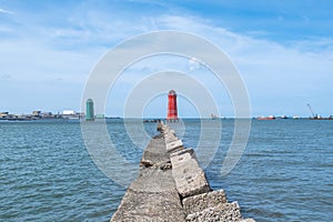 Lighthouse Sunda Kelapa harbor, the gate to Jakarta port of Indonesia