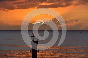 Lighthouse on sunset in manado, North Sulawesi