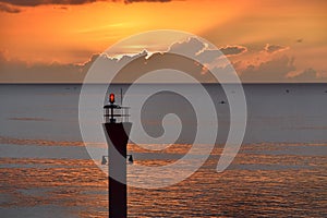 Lighthouse on sunset in manado, North Sulawesi