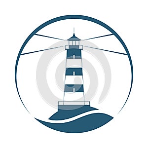 Lighthouse symbol in the circle