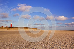 Lighthouse on Texel in The Netherlands in morning light photo