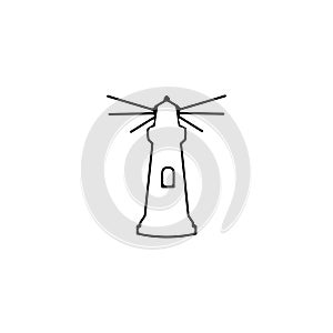 Lighthouse thin line icon. lighthouse linear outline icon