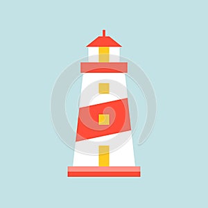 Lighthouse or tower icon, simple flat design vector