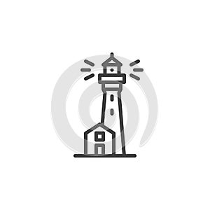 Lighthouse tower line icon